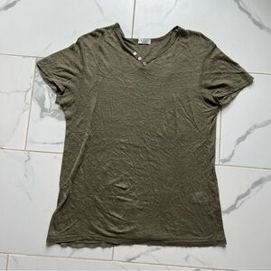 M.I.D.A Undici made in Italy Olive green linen short sleeve women’s large